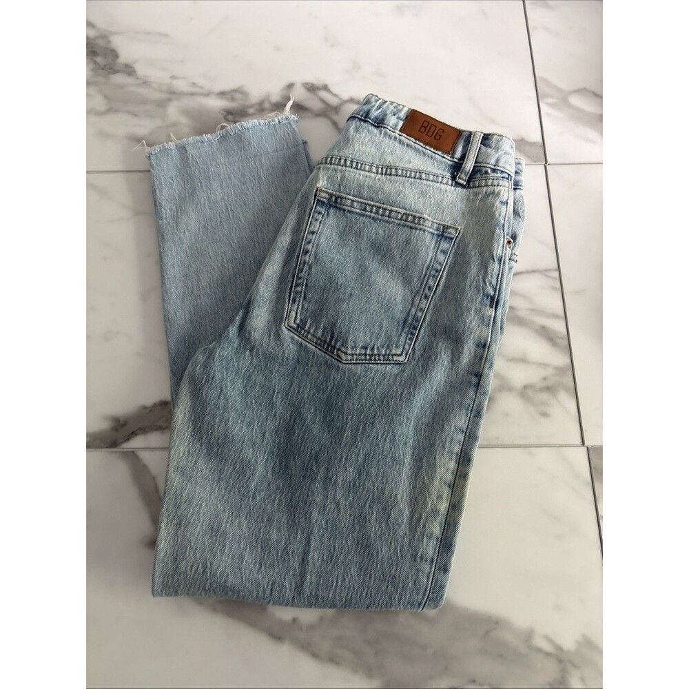 BDG "Dillon" High Rise Slim Straight Jeans Distressed Hem Urban Outfitters Sz 30